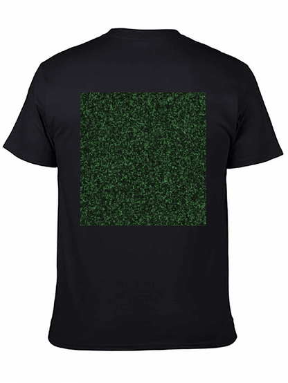 Mens Black T-Shirt with Green Speckled Print