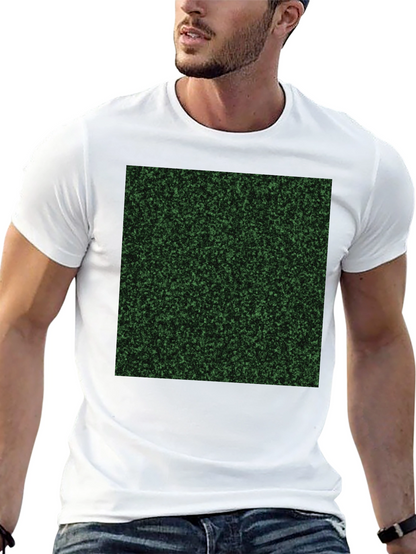 Mens Black T-Shirt with Green Speckled Print