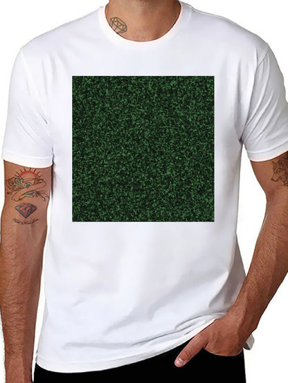 Mens Black T-Shirt with Green Speckled Print