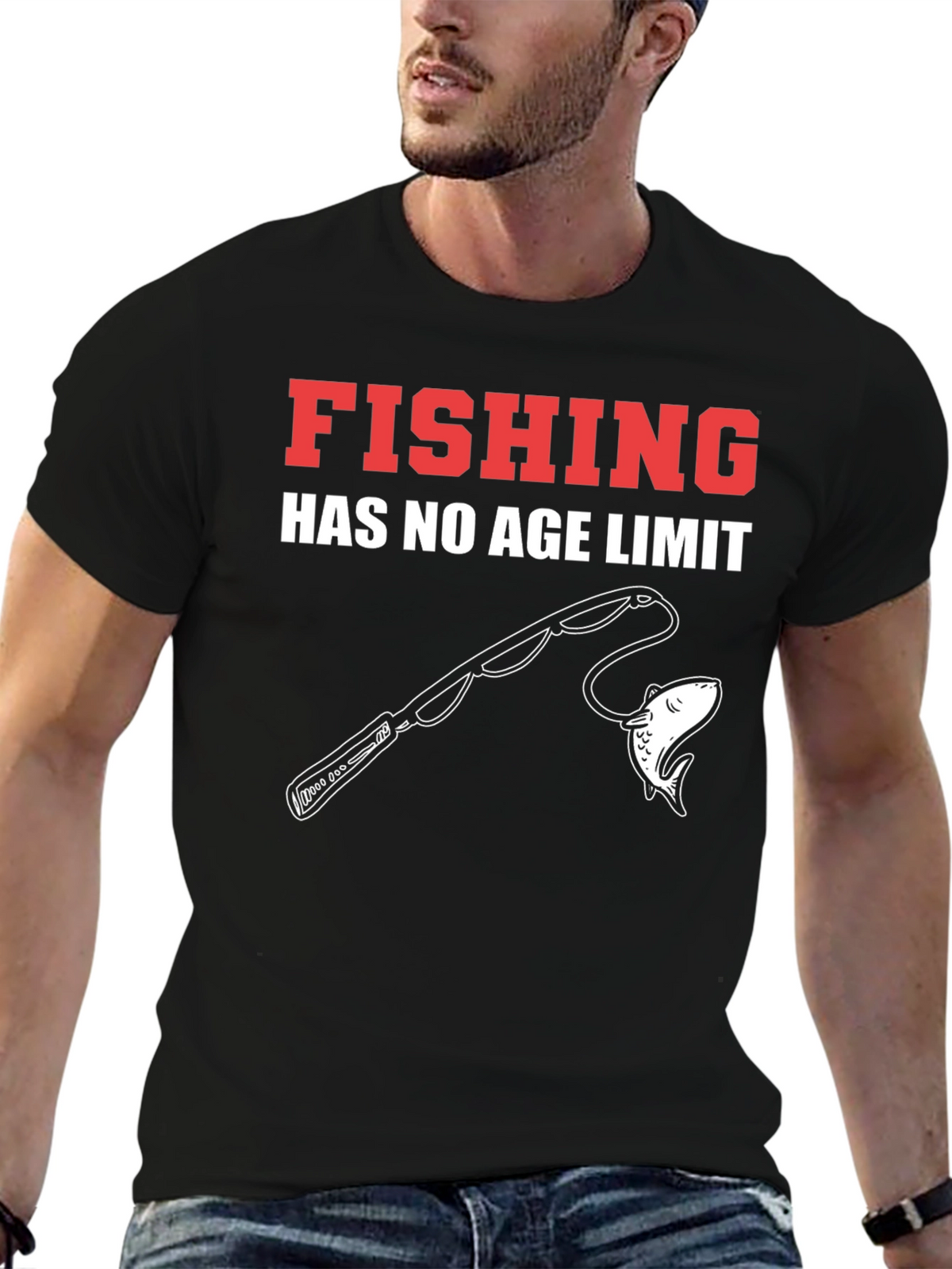 Fishing Has No Age Limit Black T-Shirt