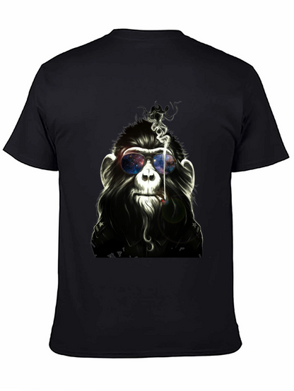 Cool Monkey Smoking Black T-Shirt