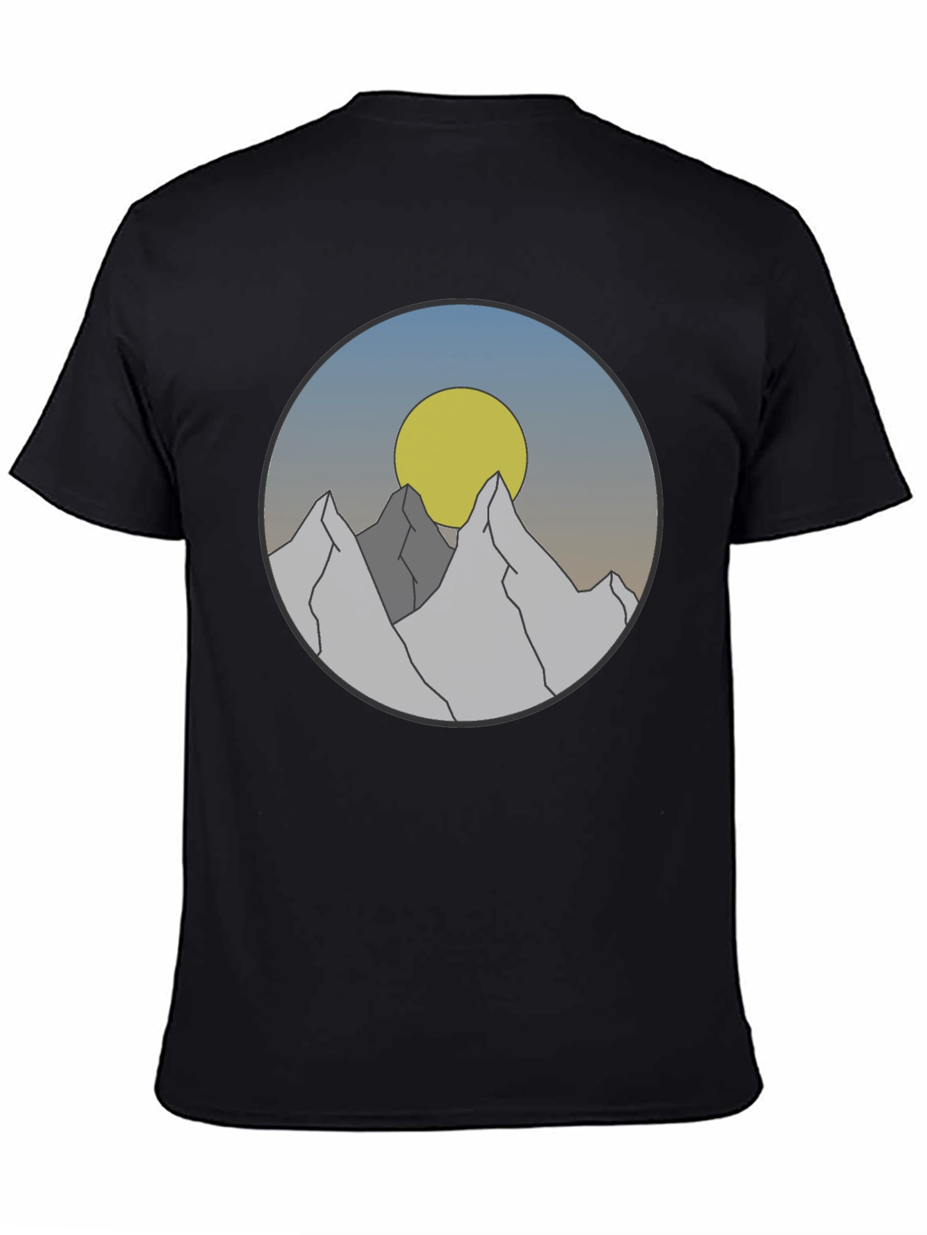 Mountain Sunset Graphic Tee - Stylish Black T-Shirt