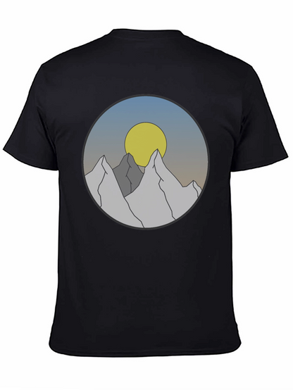 Mountain Sunset Graphic Tee - Stylish Black T-Shirt