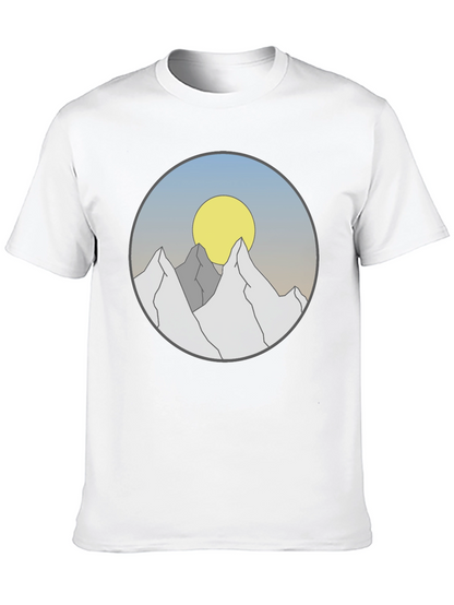 Mountain Sunset Graphic Tee - Stylish Black T-Shirt