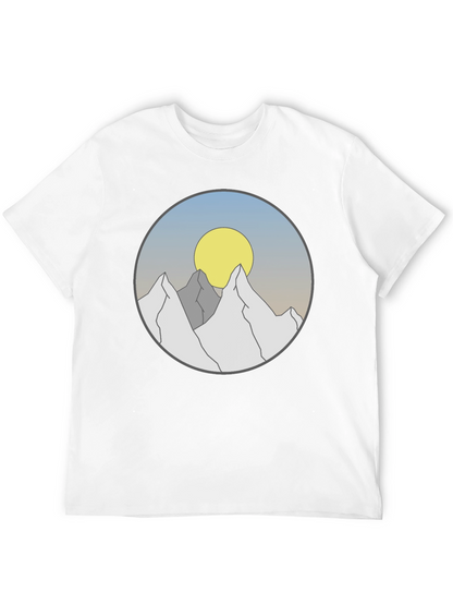 Mountain Sunset Graphic Tee - Stylish Black T-Shirt