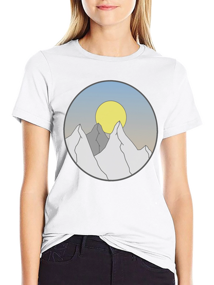 Mountain Sunset Graphic Tee - Stylish Black T-Shirt