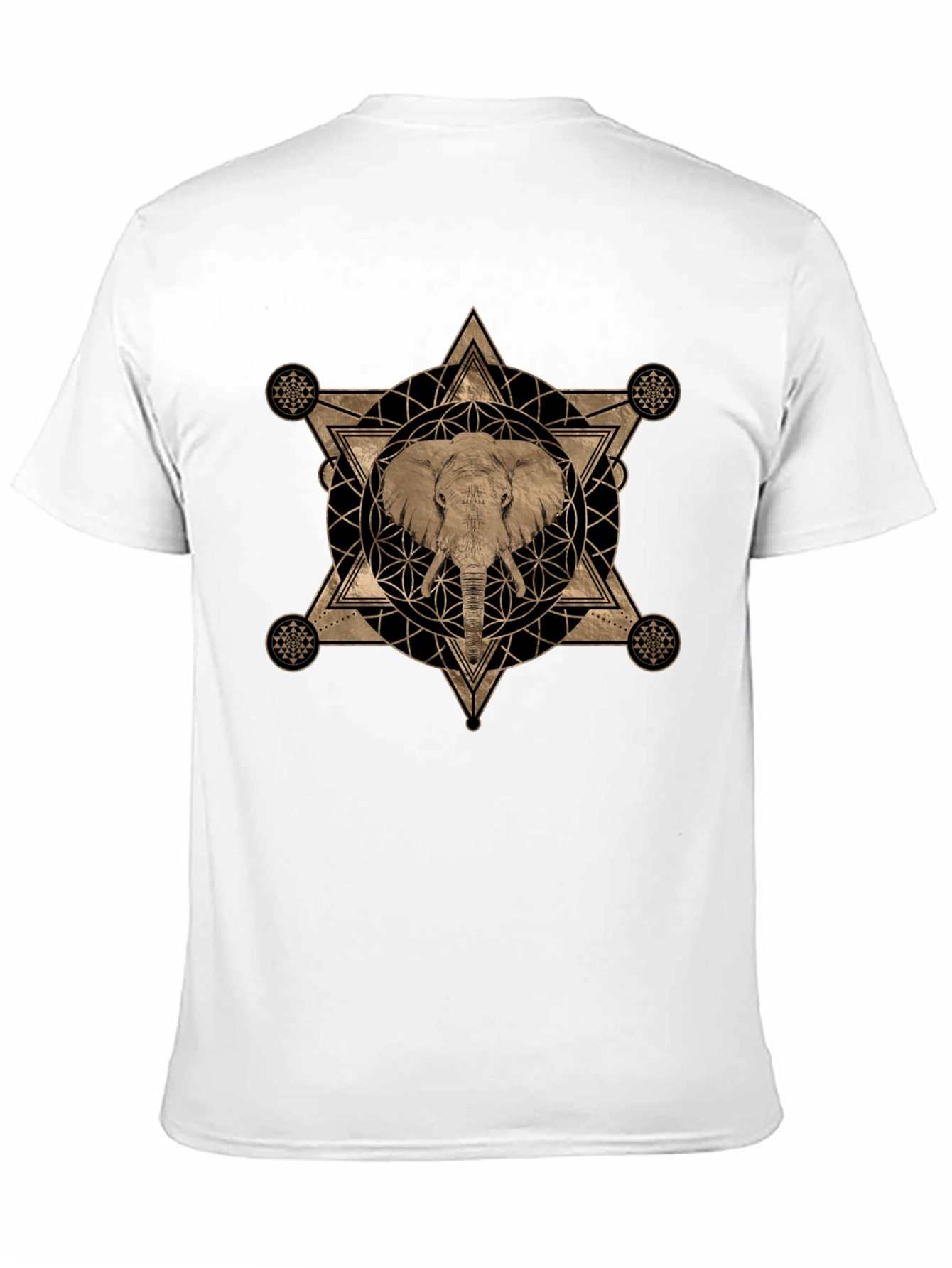 Elephant Geometric Graphic Print T-Shirt