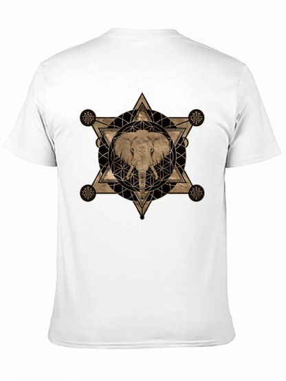 Elephant Geometric Graphic Print T-Shirt