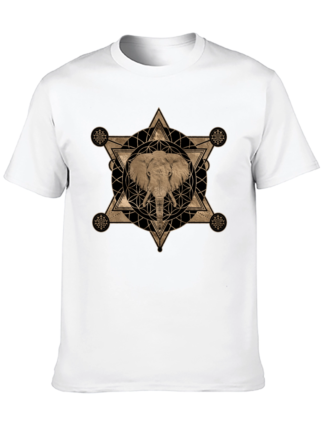 Elephant Geometric Graphic Print T-Shirt