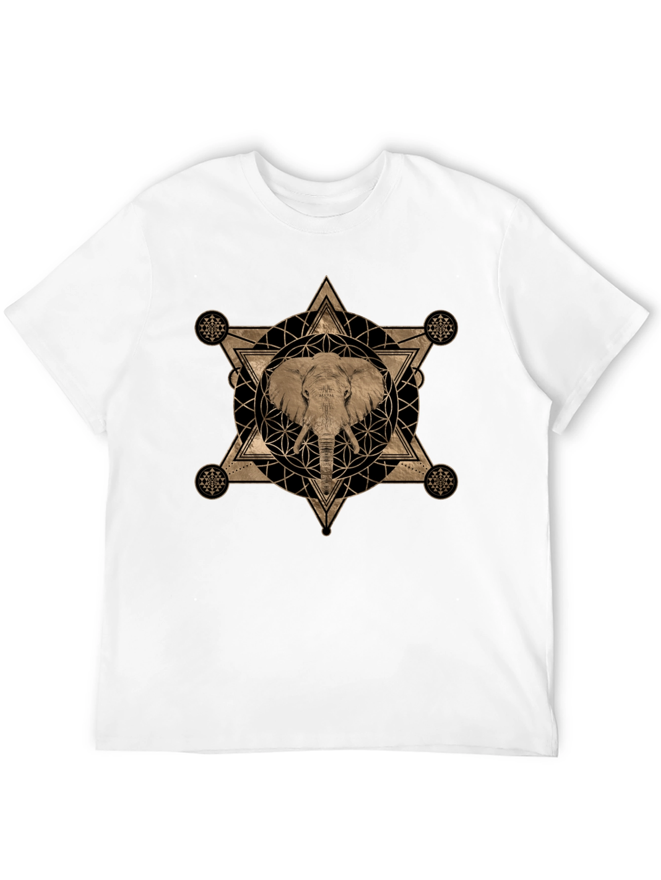 Elephant Geometric Graphic Print T-Shirt