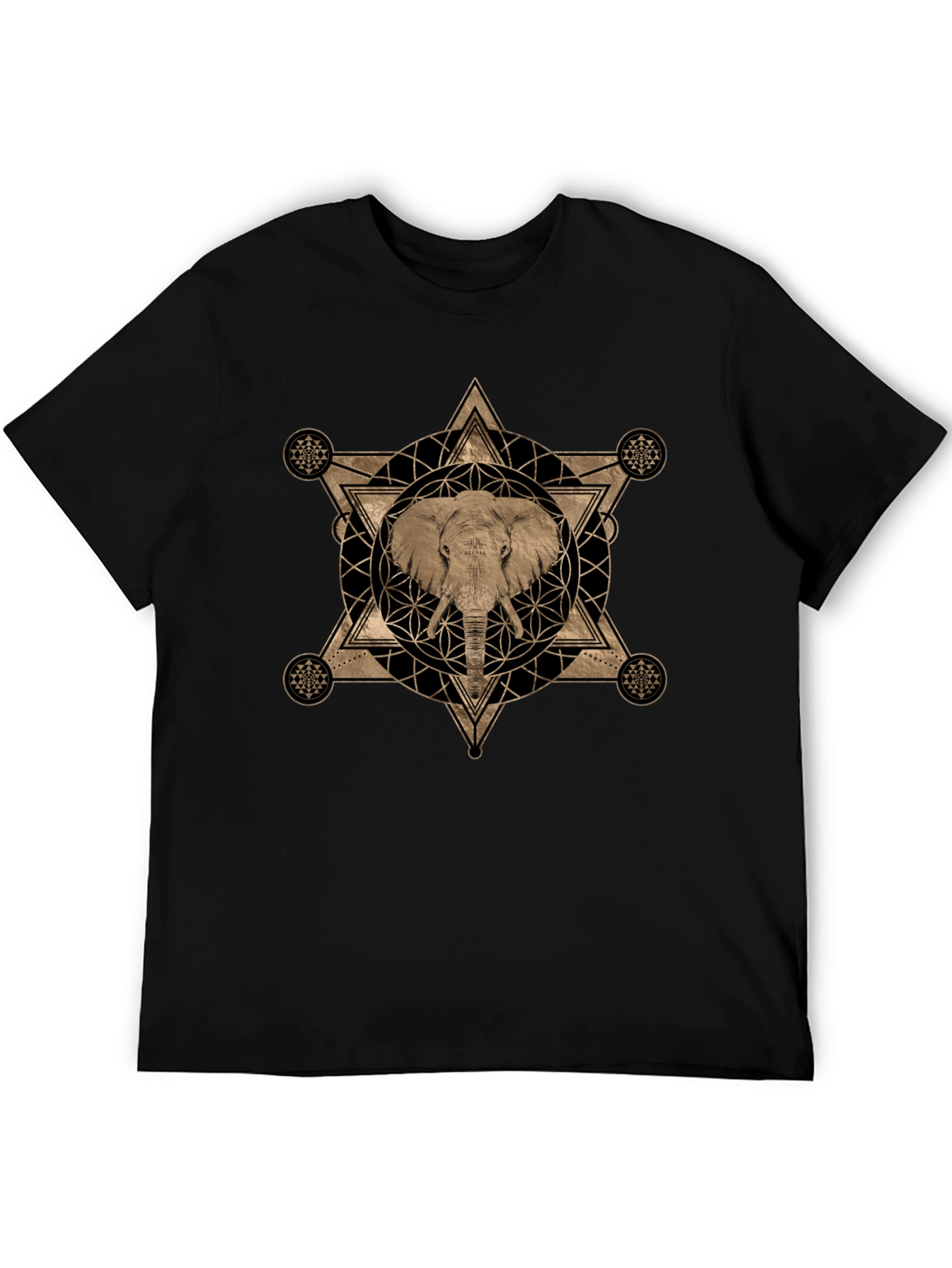Elephant Geometric Graphic Print T-Shirt