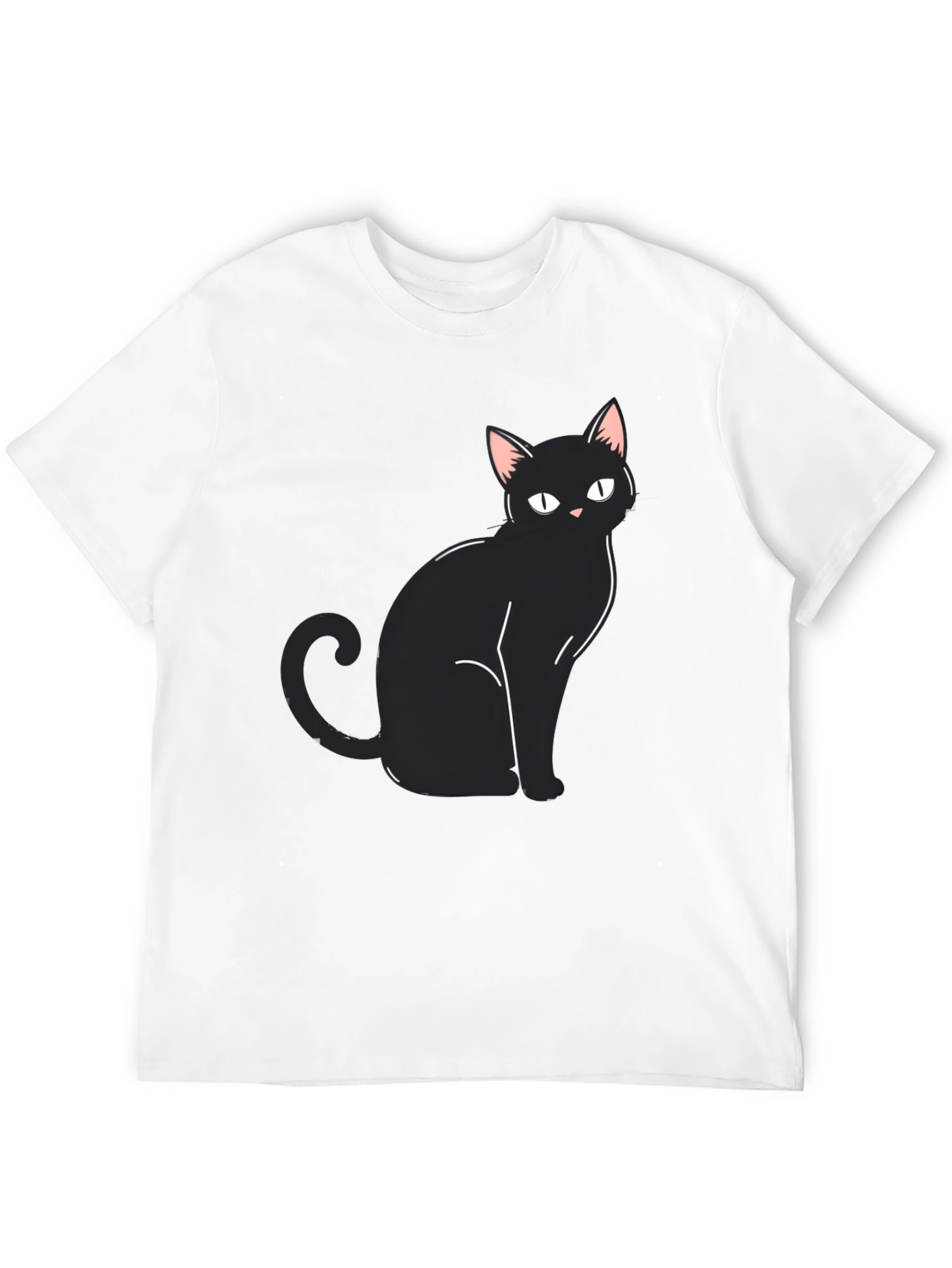 Black Cat Graphic Tee - Mens Casual Shirt