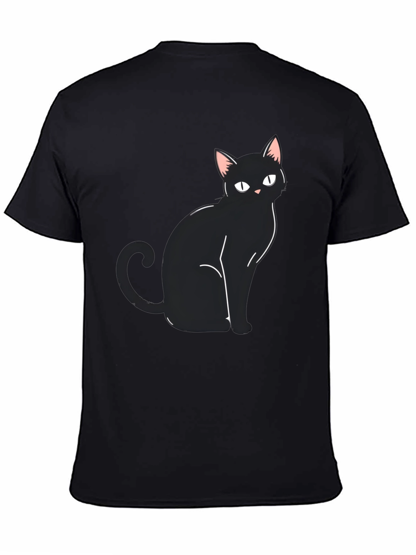 Black Cat Graphic Tee - Mens Casual Shirt