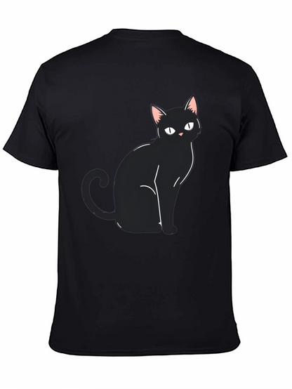 Black Cat Graphic Tee - Mens Casual Shirt