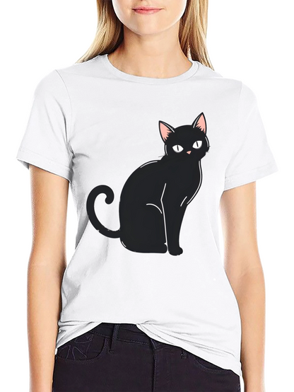 Black Cat Graphic Tee - Mens Casual Shirt