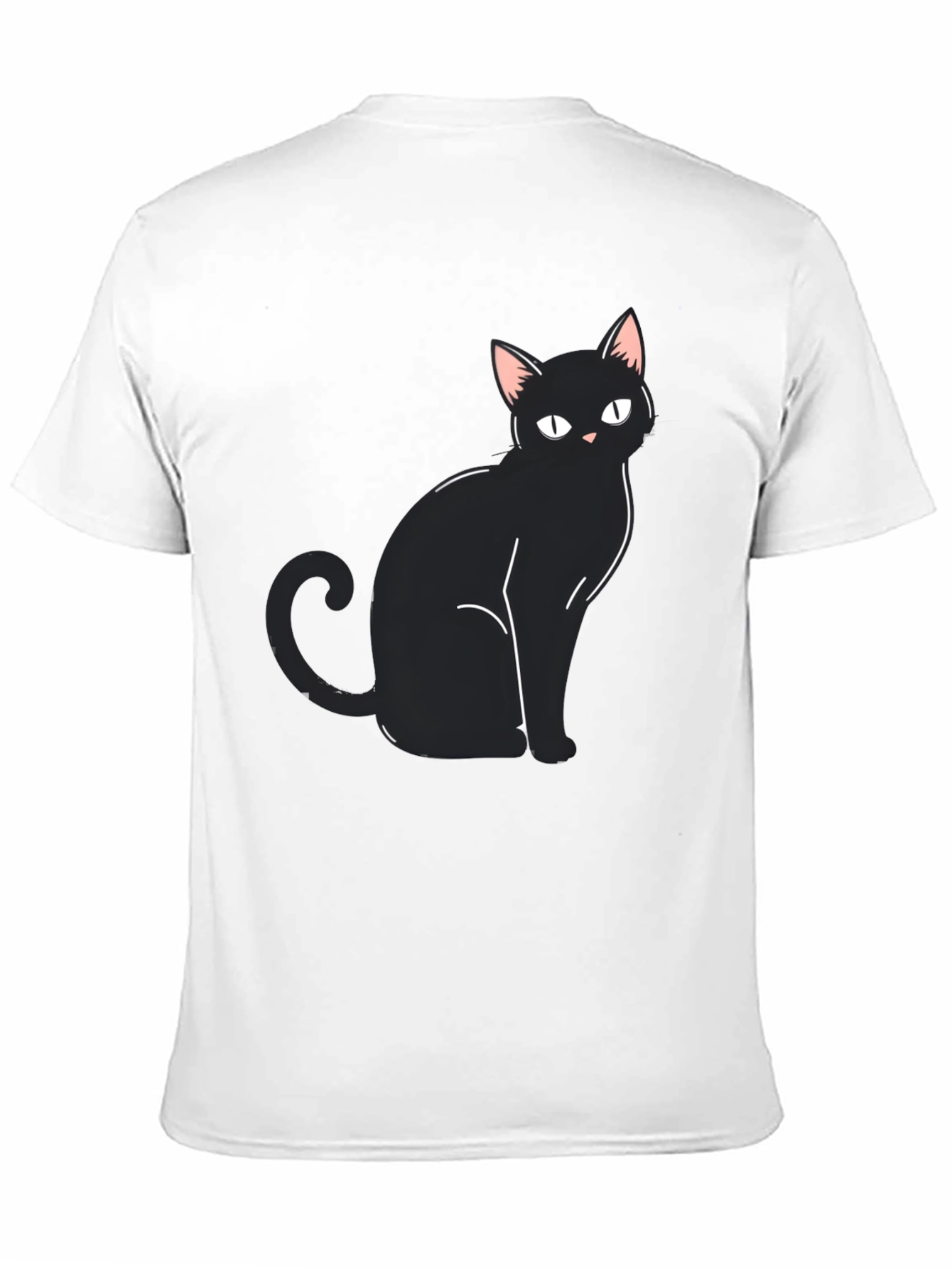 Black Cat Graphic Tee - Mens Casual Shirt