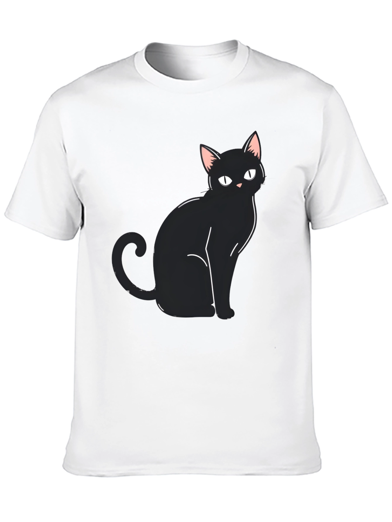Black Cat Graphic Tee - Mens Casual Shirt