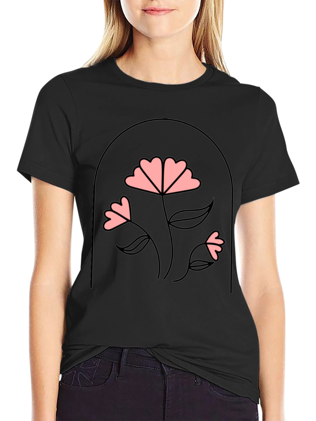 Floral Arch Graphic Tee - Black
