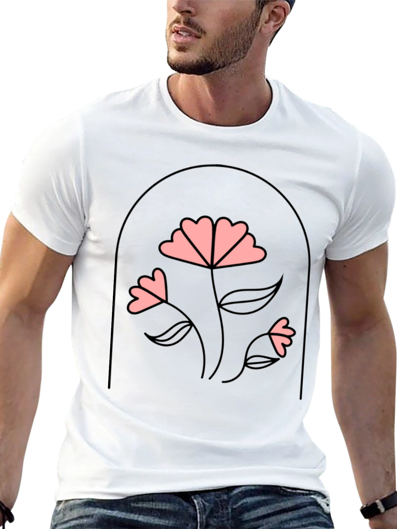 Floral Arch Graphic Tee - Black
