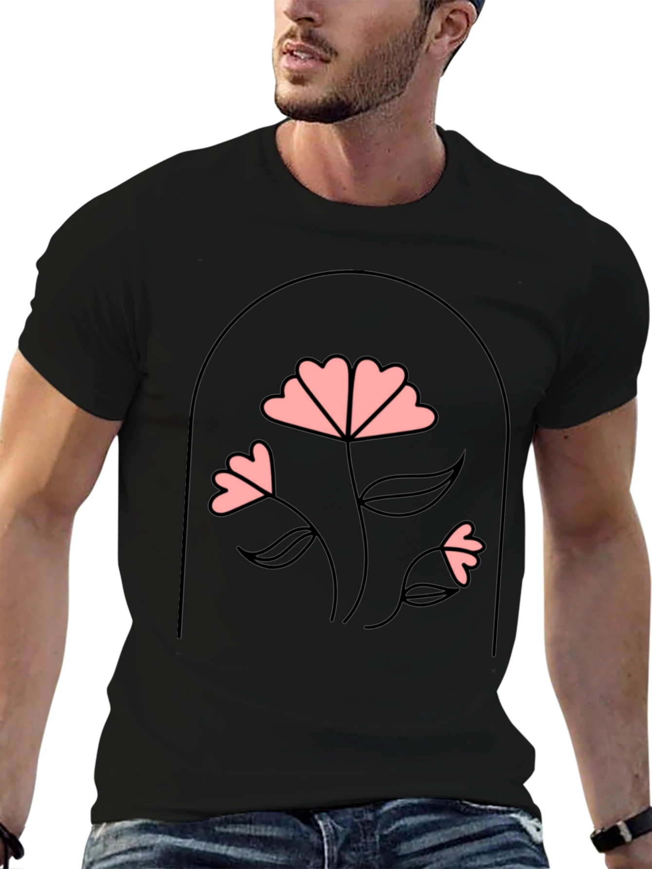 Floral Arch Graphic Tee - Black