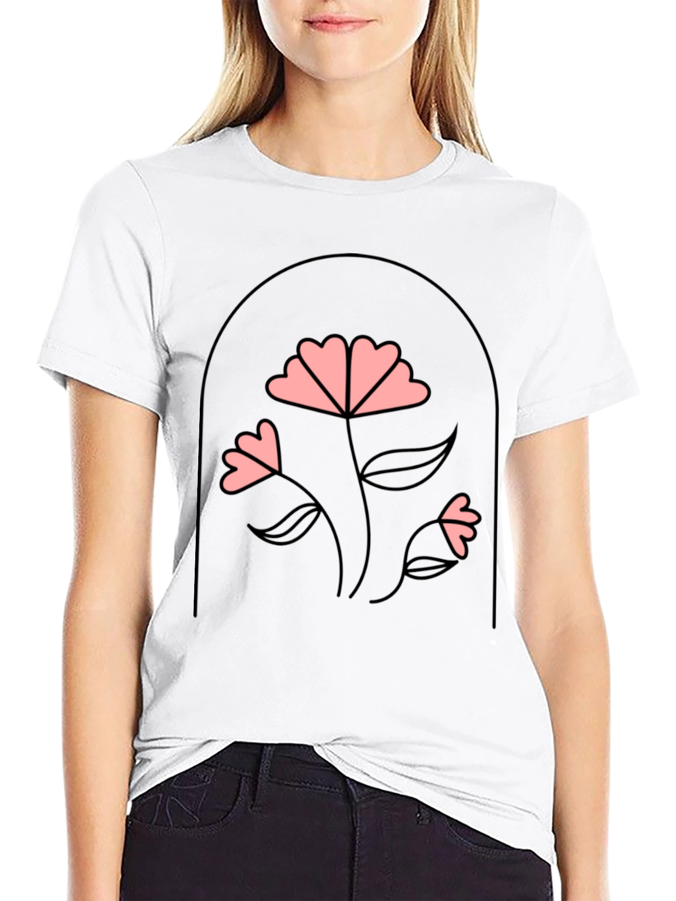 Floral Arch Graphic Tee - Black