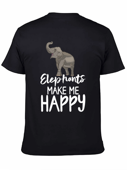Elephants Make Me Happy Graphic T-Shirt