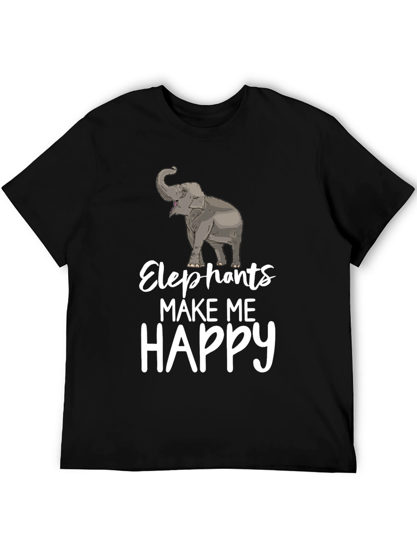 Elephants Make Me Happy Graphic T-Shirt
