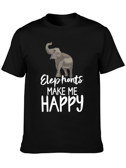 Elephants Make Me Happy Graphic T-Shirt