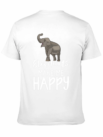 Elephants Make Me Happy Graphic T-Shirt