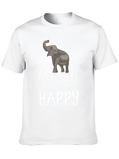Elephants Make Me Happy Graphic T-Shirt