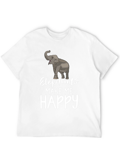 Elephants Make Me Happy Graphic T-Shirt