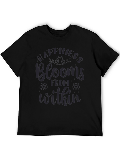 Happiness Blooms Graphic Tee - Mens Casual Comfort