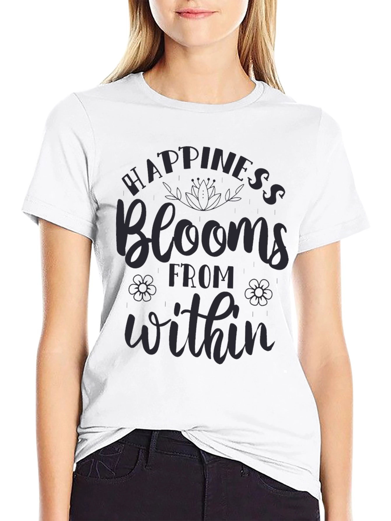 Happiness Blooms Graphic Tee - Mens Casual Comfort