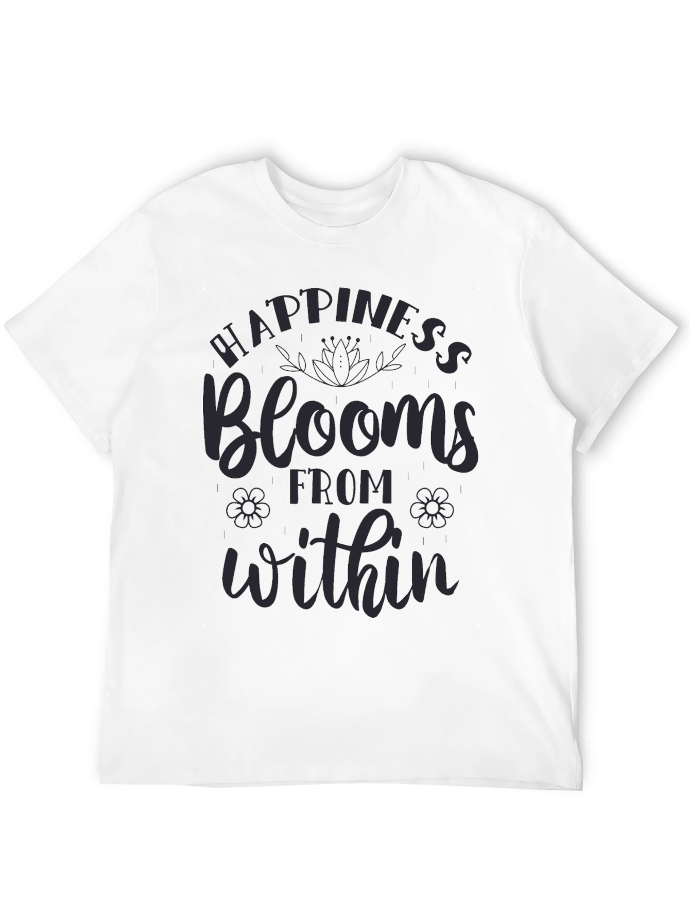 Happiness Blooms Graphic Tee - Mens Casual Comfort