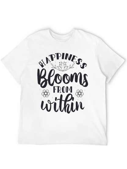 Happiness Blooms Graphic Tee - Mens Casual Comfort