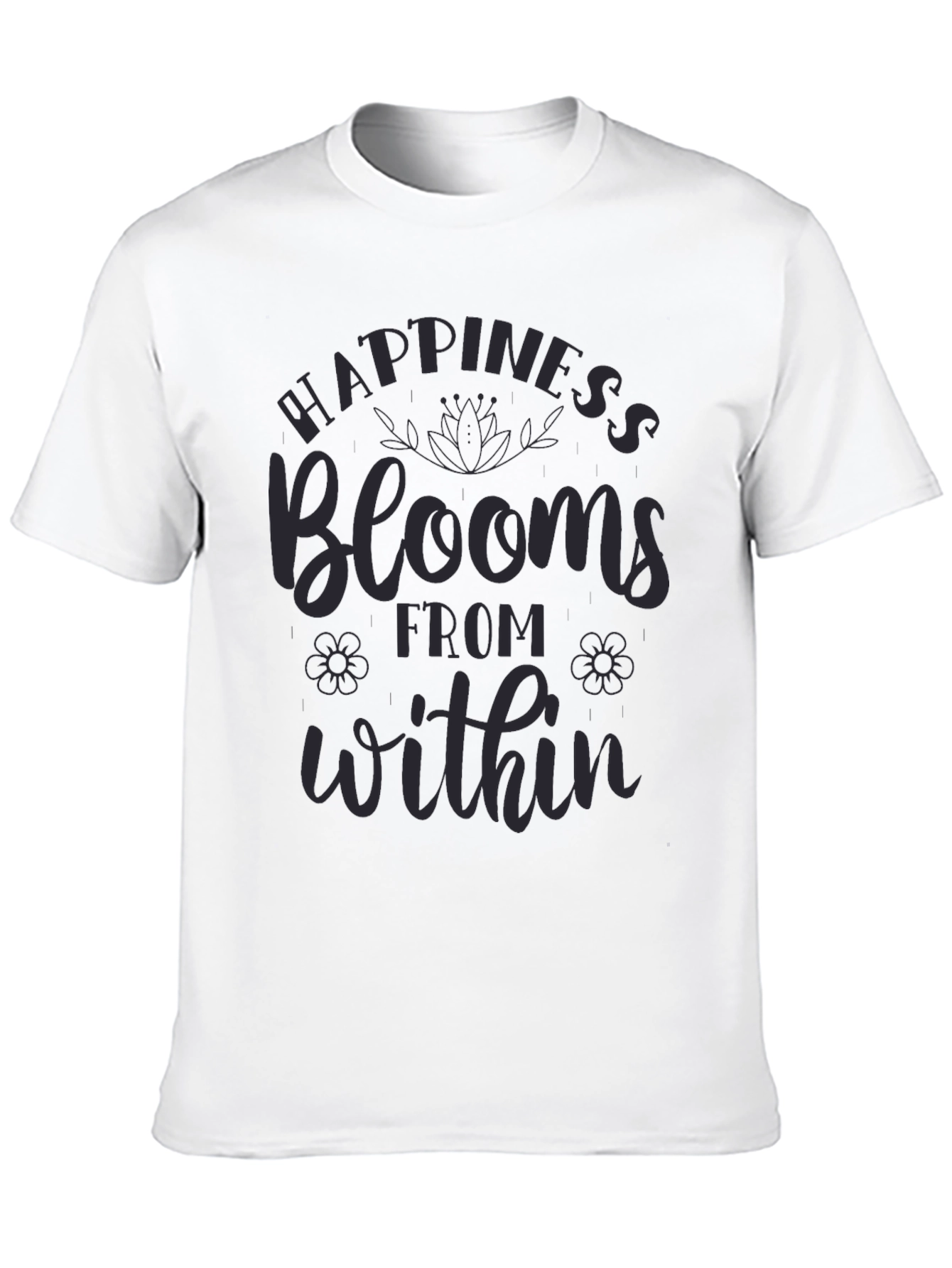 Happiness Blooms Graphic Tee - Mens Casual Comfort