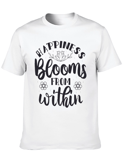 Happiness Blooms Graphic Tee - Mens Casual Comfort