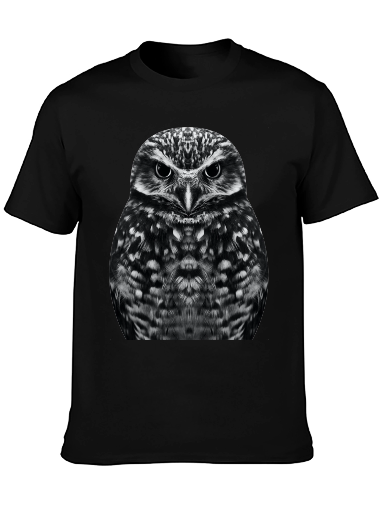 Owl Graphic T-Shirt - Black Cotton Tee