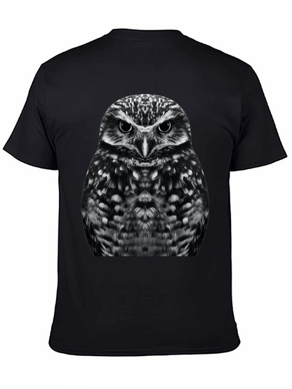 Owl Graphic T-Shirt - Black Cotton Tee