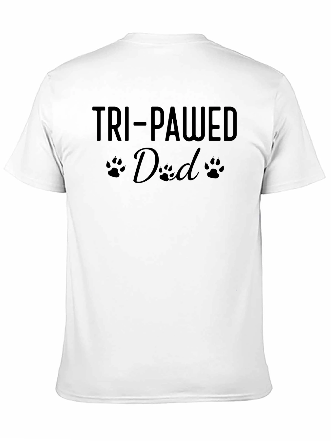 Tri-Pawed Dad T-Shirt - Black Graphic Tee