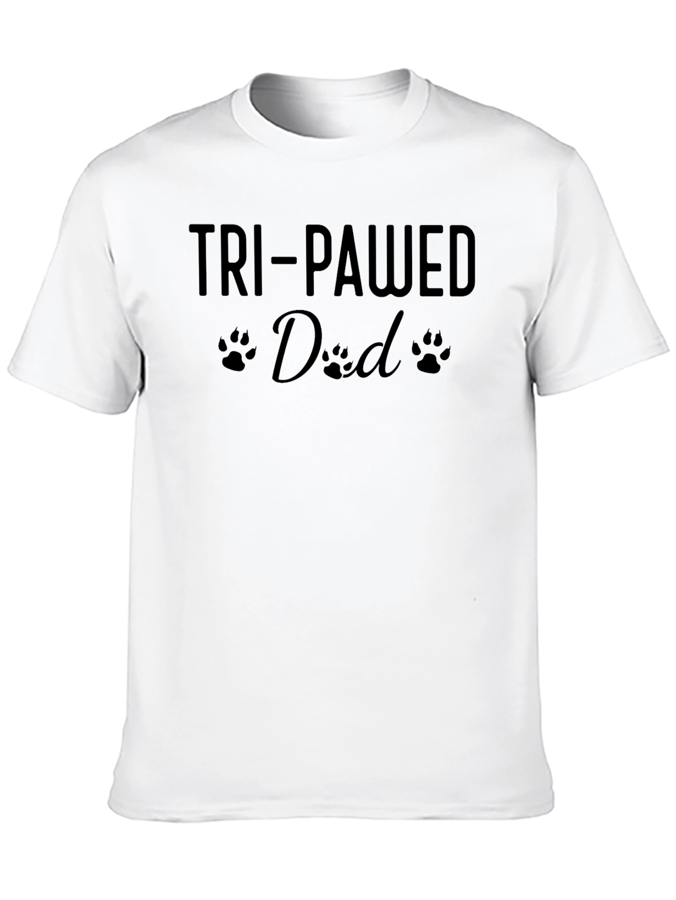 Tri-Pawed Dad T-Shirt - Black Graphic Tee