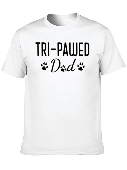 Tri-Pawed Dad T-Shirt - Black Graphic Tee