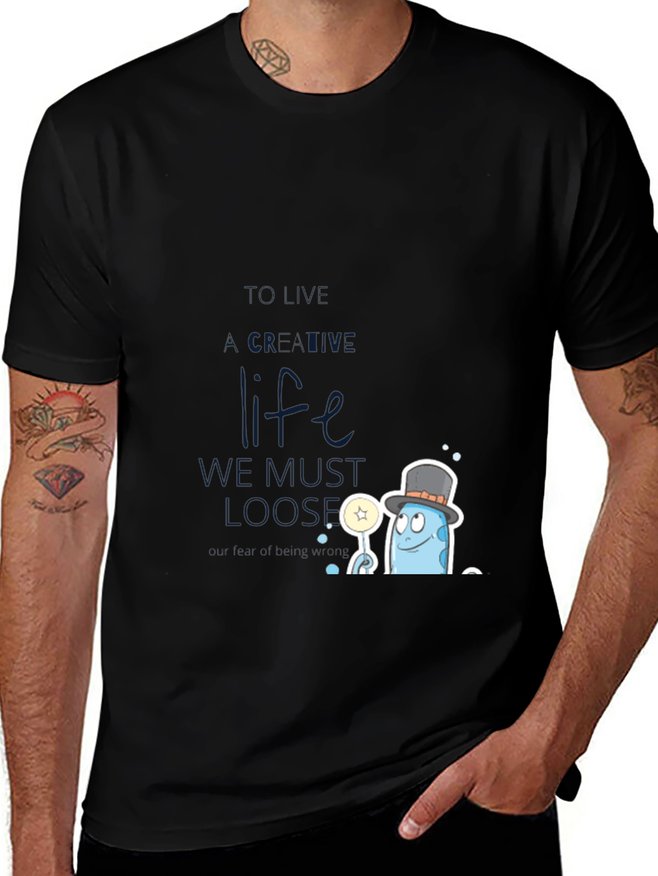 Creative Life Graphic Tee - Black Cotton Blend