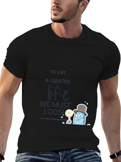 Creative Life Graphic Tee - Black Cotton Blend