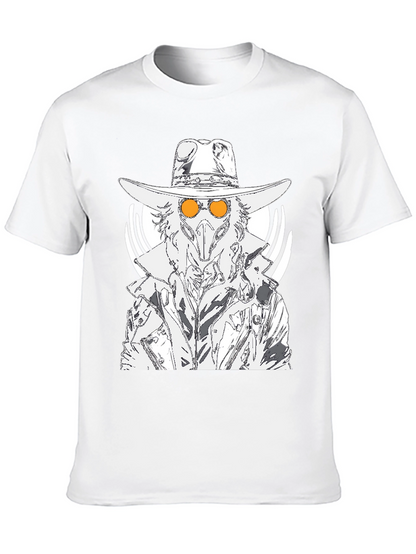Plague Doctor Graphic Tee - Black Cotton T-Shirt