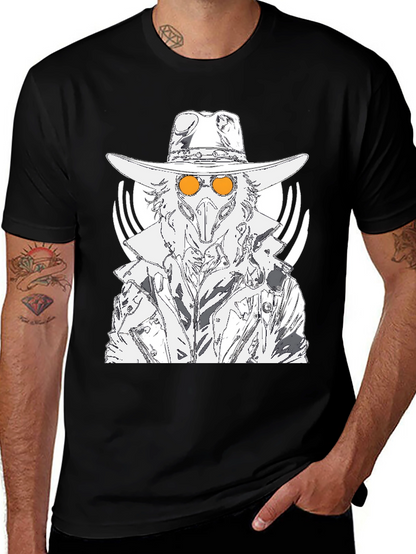 Plague Doctor Graphic Tee - Black Cotton T-Shirt
