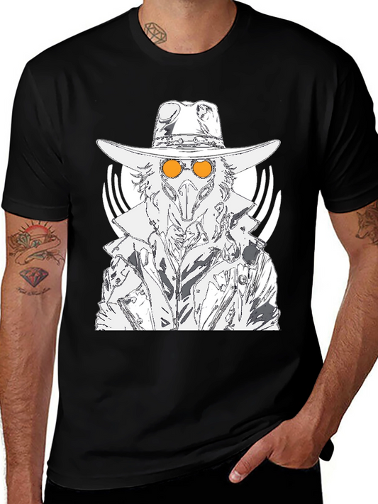 Plague Doctor Graphic Tee - Black Cotton T-Shirt