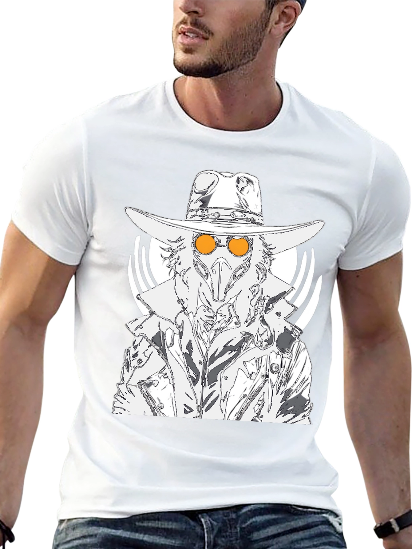 Plague Doctor Graphic Tee - Black Cotton T-Shirt