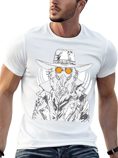Plague Doctor Graphic Tee - Black Cotton T-Shirt