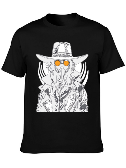 Plague Doctor Graphic Tee - Black Cotton T-Shirt